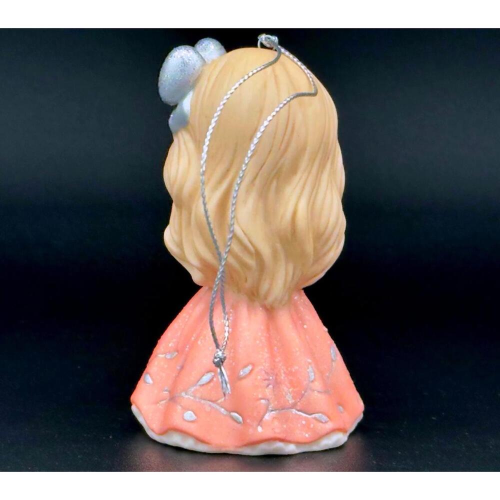 Precious Moments Girl in Sparkle Glitter Peach Dress Holding Star Figurine - Picture 2 of 2